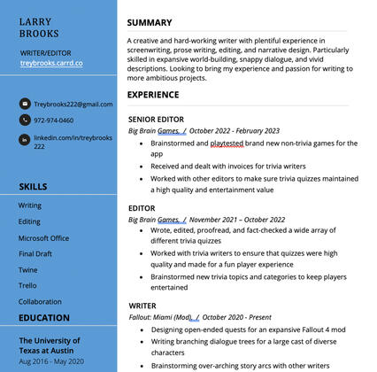 Click For Full Resume